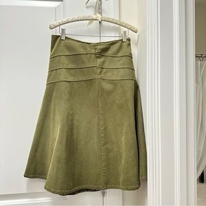 Live A Little Olive Green Corduroy Skirt